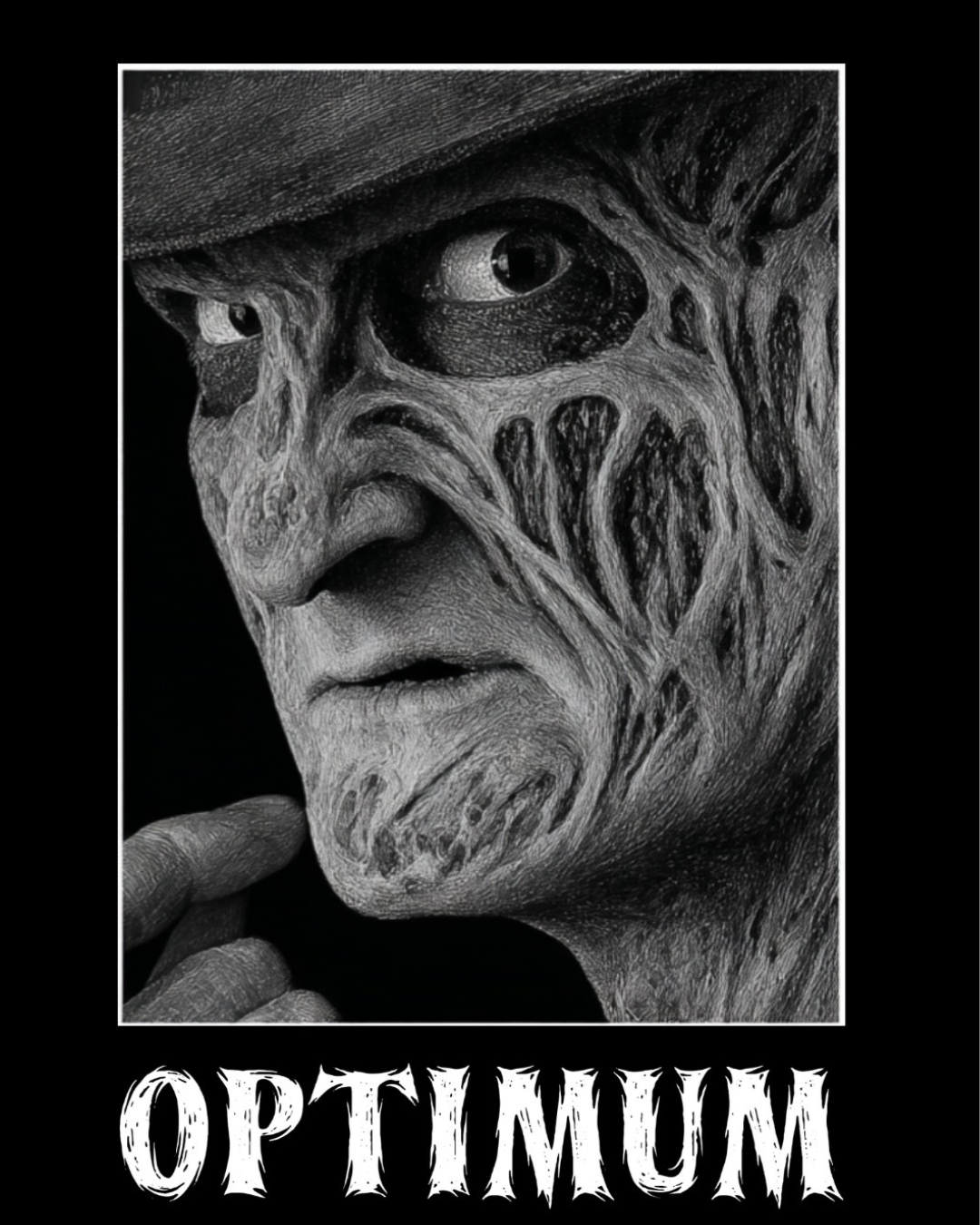 Nightmare Series: Freddy's Gaze - Premium Horror T-Shirt